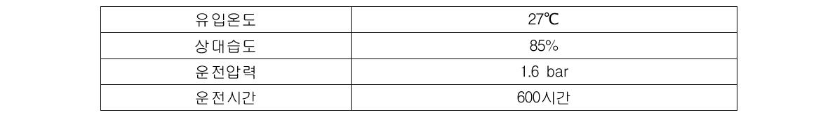 소형 산소발생기 성능시험 조건