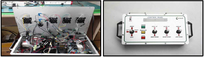 로봇 제어용 control panel 배선 및 조립된 모습