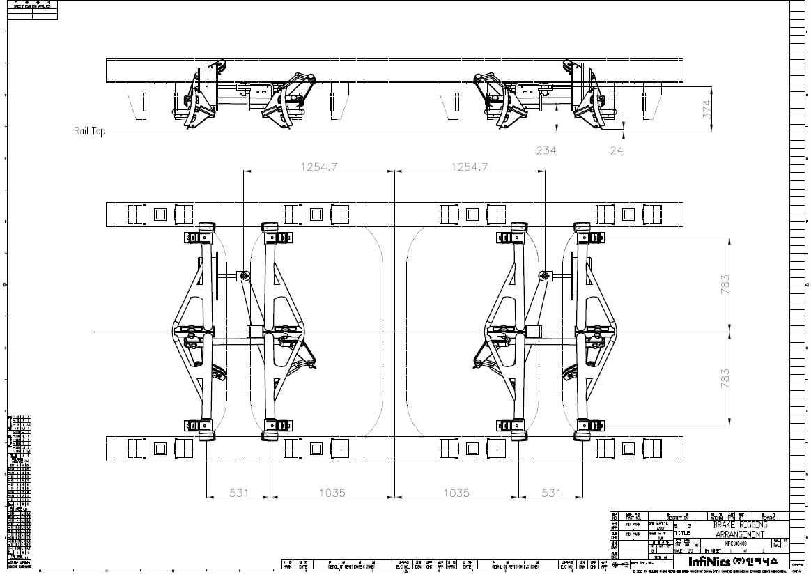다축화차 브레이크리깅 배치도면