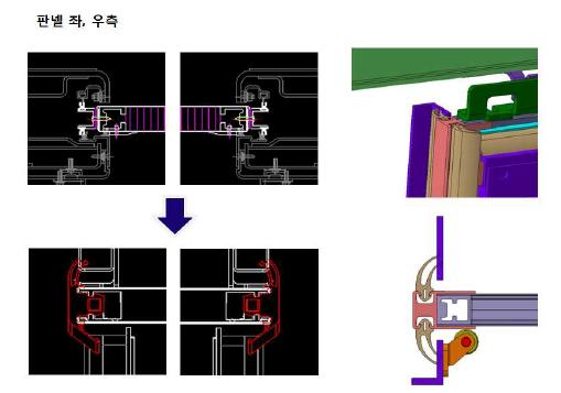 도어판넬 좌, 우측 기밀 유지 개선 안