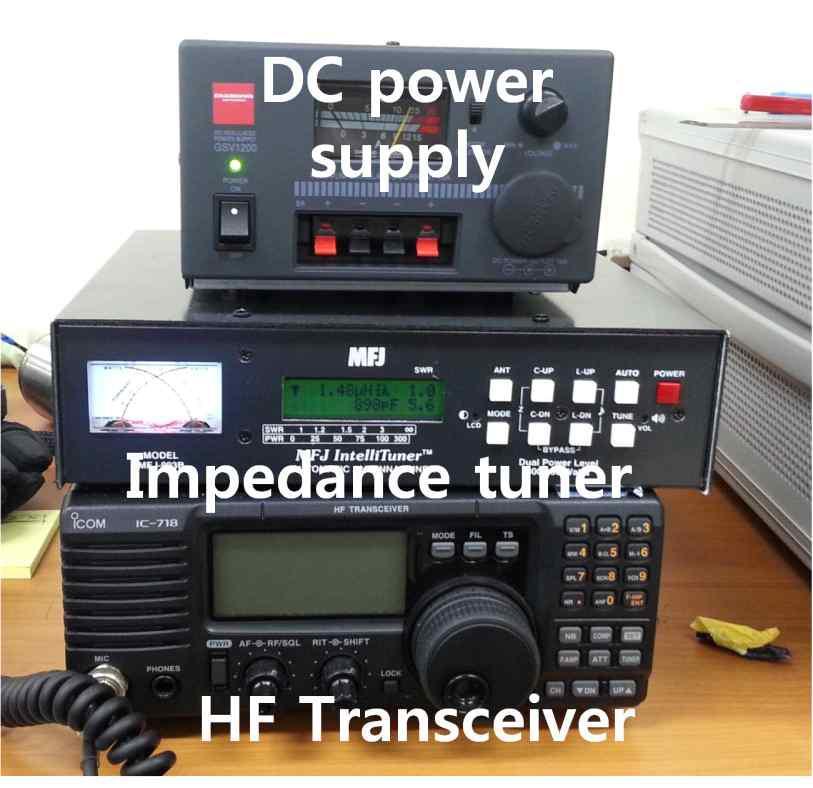 HF Transceiver 및 tuner 사진