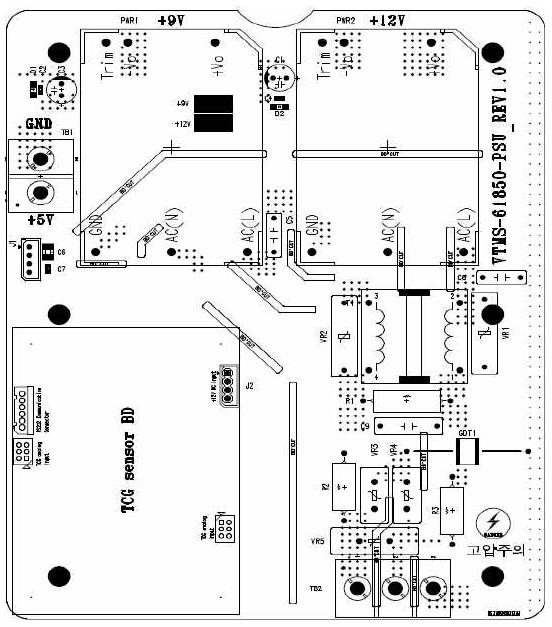 전원부 PCB 설계 및 부품실장도