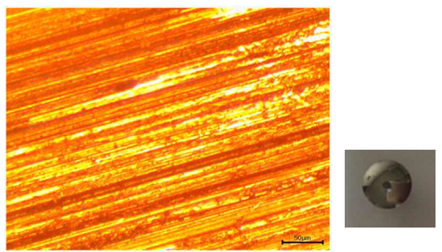 OM images of the pin slid against the Disk specimens (C/C-SiC-CrSi2)