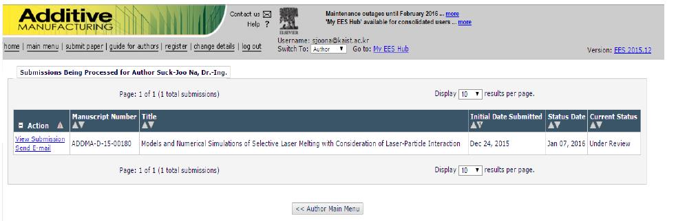 Capture of web page to validate paper submission