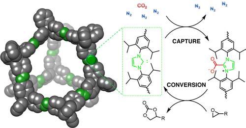 Nanoporous polymers incorporating sterically confined N-heterocyclic carbenes