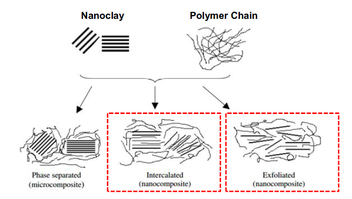 Nanoclay 와 epoxy 의 가교결합 형성 메커니즘