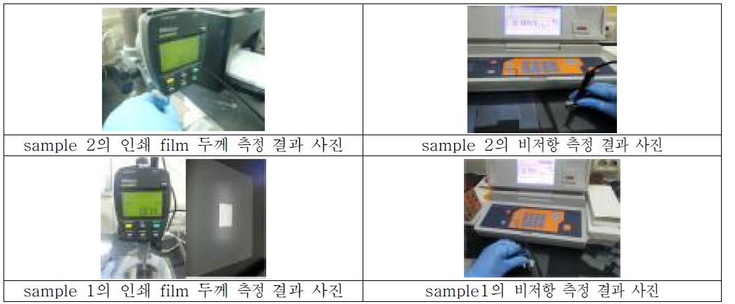 Ag paste의 비저항 측정 결과