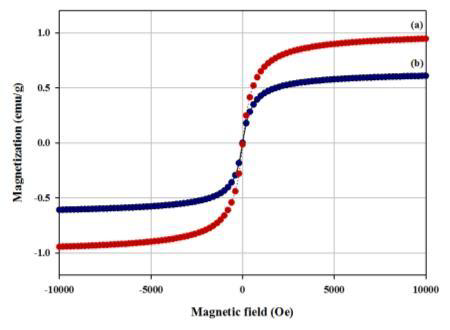 설비에서 생산된 자성중심 덴드리머 MPMS 분석 그래프