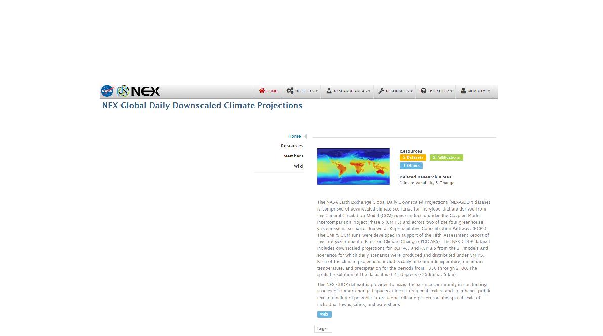 Snapshot of NEX Global Daily Downscaled Climate Projections