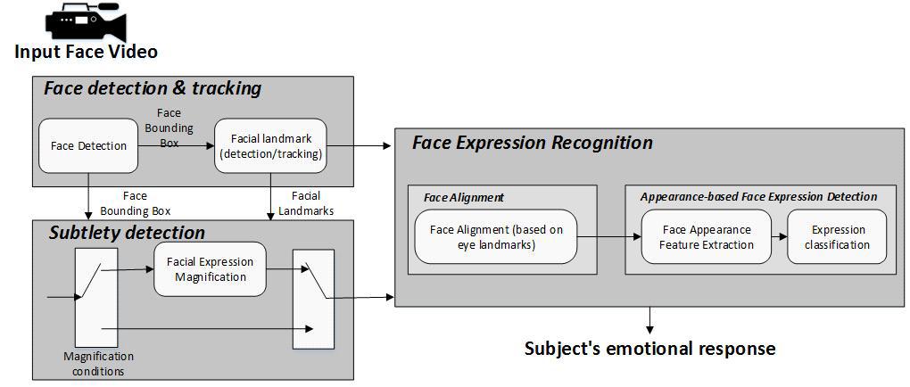 TV 시청 환경에서의 표정 인식 기반 감정 분류 기술 개발의 모식도