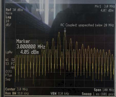 3 MHz TTL 신호의 스펙트럼 파형 측정