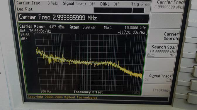 3 MHz TTL 신호의 위상 잡음 측정