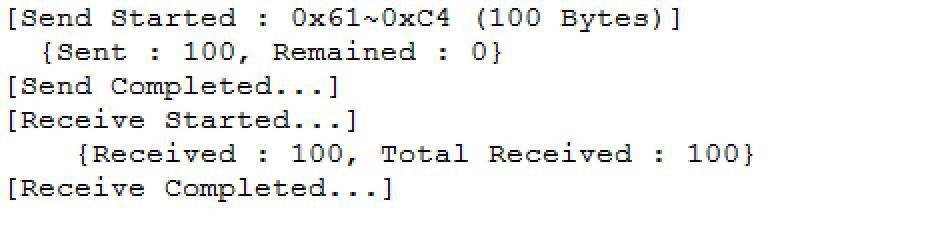 그림 16 TCP server test – host client 동작 모습