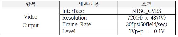 Video Output 세부내용