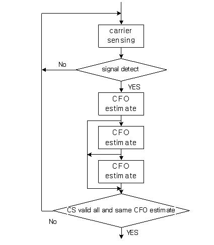 주파수 영역 CFO 추정을 이용한 신호 검출 확인 절차