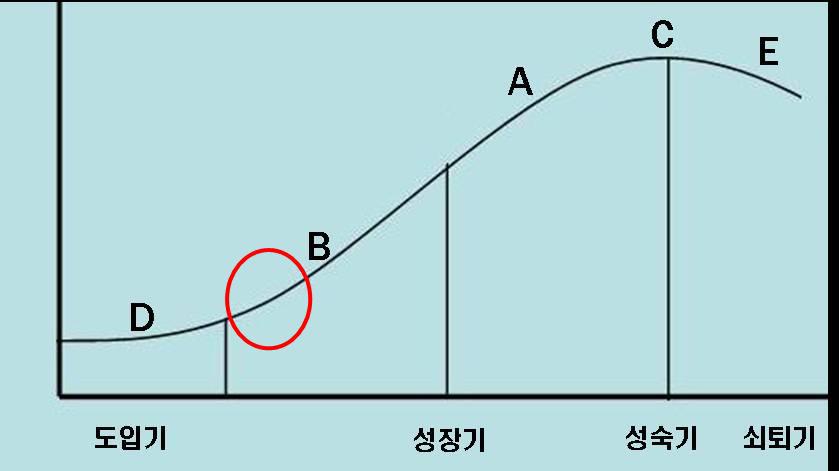 신청기술의 기술수명주기상 위치