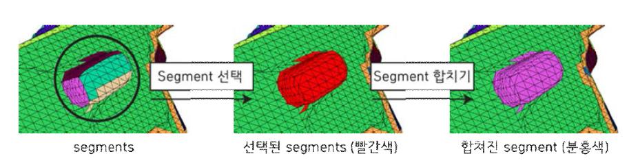 여러 개의 segments를 하나의 segment로 합치는 과정