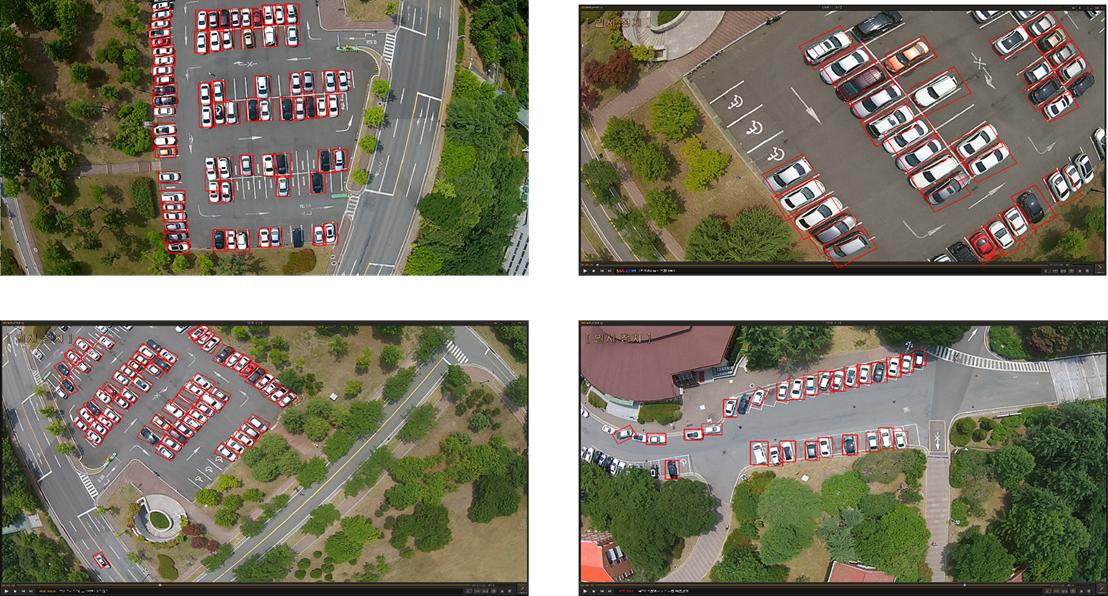 드론 기반의 Top-view 차량 검출 및 포즈 추정 결과