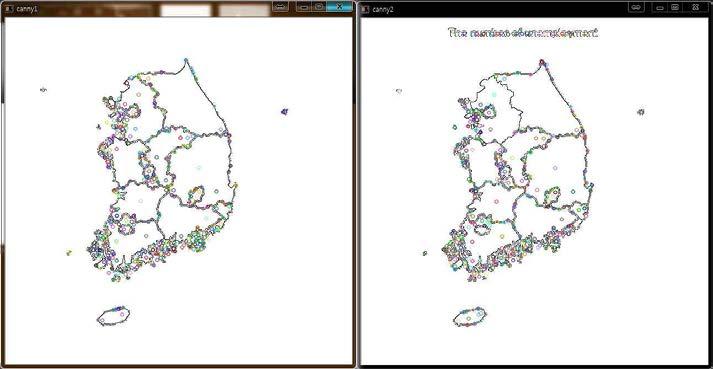 경계선에서 SIFT 기술자 추출의 예시