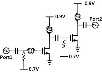 2 stage LNA 회로도