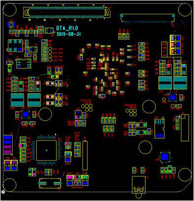 소형기지국 baseband board의 top면 부품배치도