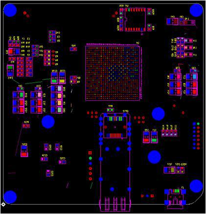 소형기지국 baseband board의 bottom면 부품배치도