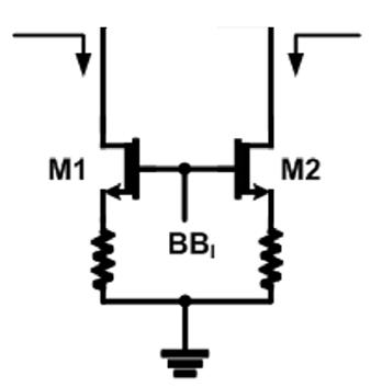 Analog BBI controlled MOSFET as variable impedance