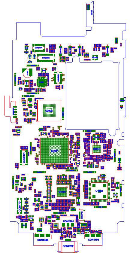 Front PCB outline