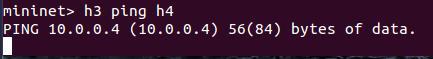 두 번째 테스트 : h3에서 h4로의 ping