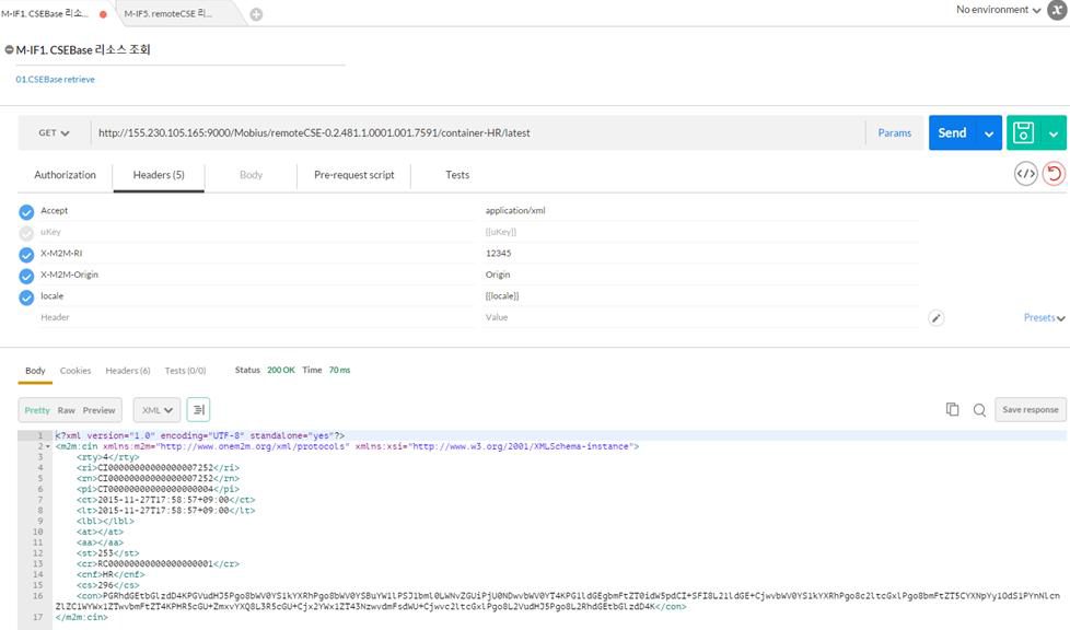 Mobius Interface API를 이용한 데이터 조회