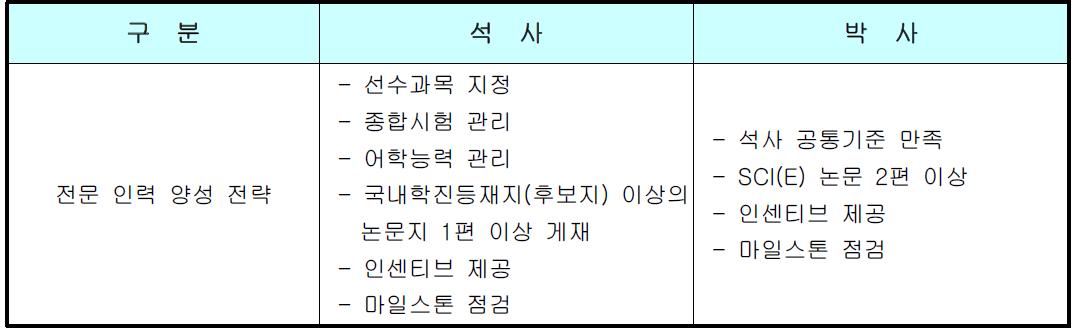 전문 인력 양성 전략