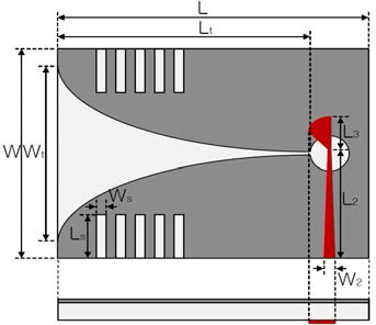 슬릿이 삽입된 테이퍼드 슬롯 안테나 구조