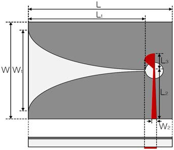 일반적인 테이퍼드 슬롯 안테나 구조