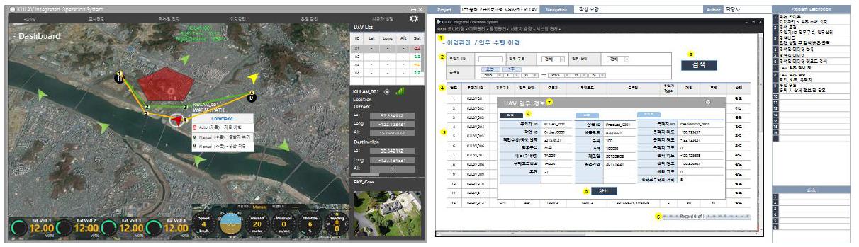 무인기 통합 운영 시스템 UI 컨셉 예시