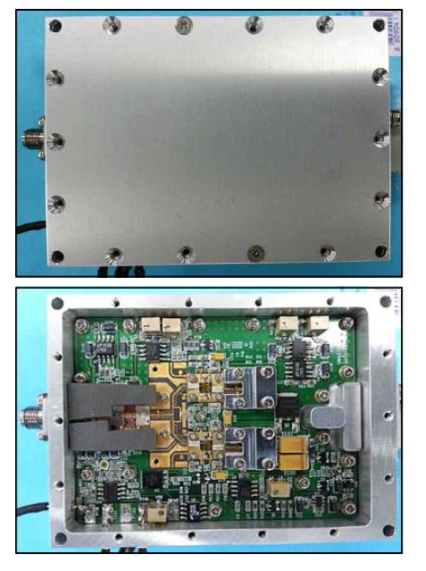 28GHz 5W SSPA 모듈 사진