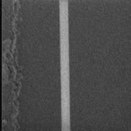 electron beam lithography으로 gate footprint를 형성한 후 RIE로 식각한 SiN의 광학현미경 사진.