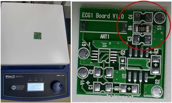 Hot plate (180oC, 5min) 에서의 soldering 시험