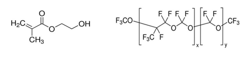 HEMA (left), PFPE (right) for synthesis of PUA material