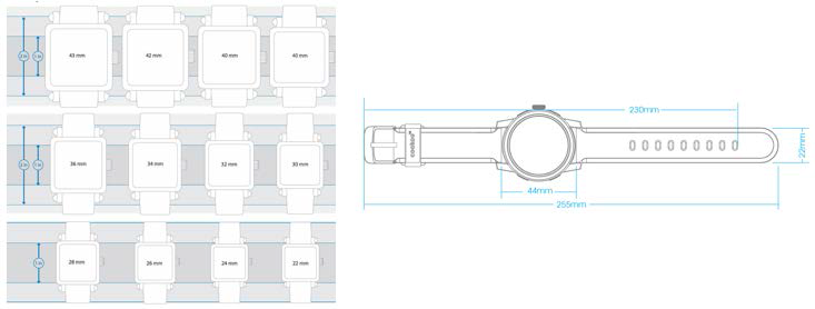 Fossil’s standard dimension of watch strap