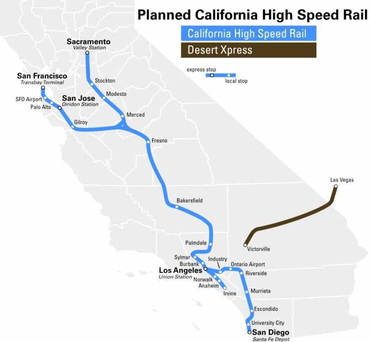 미국 California 고속철도 계획안