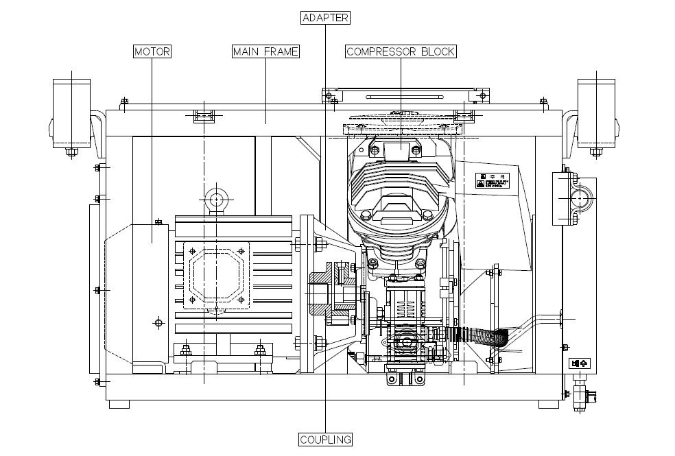 JRC-5FB 공기압축기의 주요구성품 위치