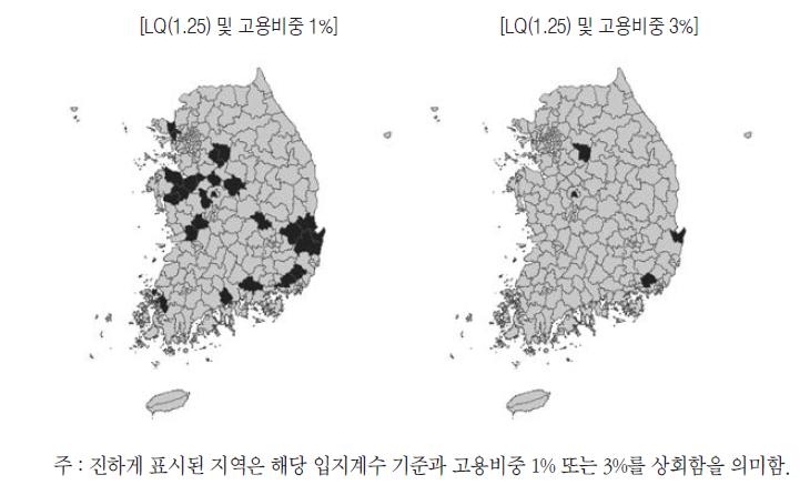 비금속광물제품 클러스터 맵