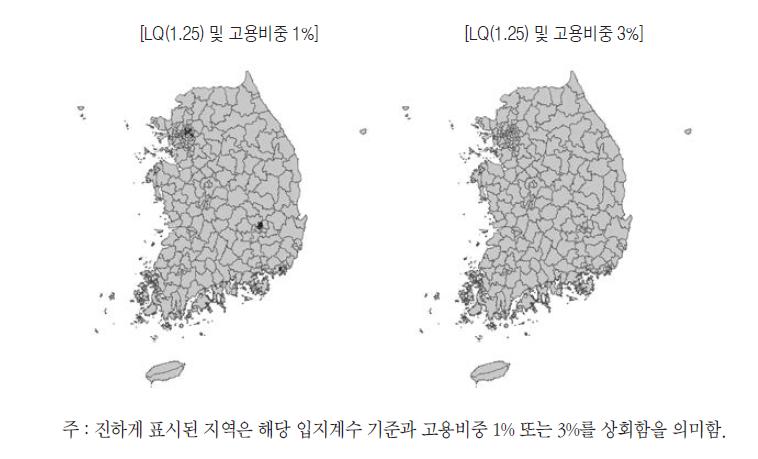 섬유의복 클러스터 맵