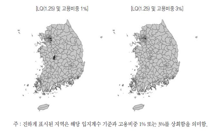 통신 및 사업서비스 클러스터 맵