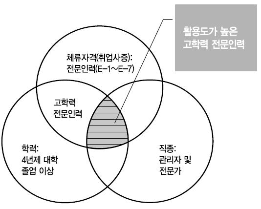 고학력 전문 외국인 인력의 범위 및 분석 초점