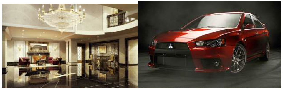 Interior and car rendering using the V-ray