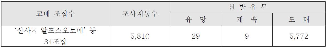 ’14년 결실 다용도 소과종 계통 과실특성 조사