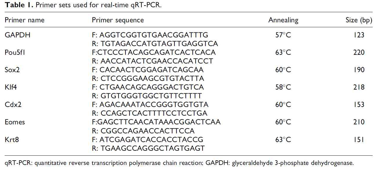Primer Sets uesd for Real-Time qRT-PCR