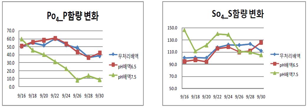 pH 교정에 의한 Po4-P, So4-S변화