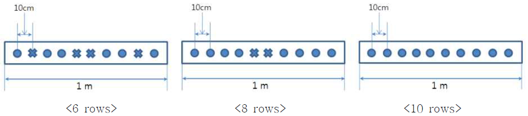 Planting density used in this study.